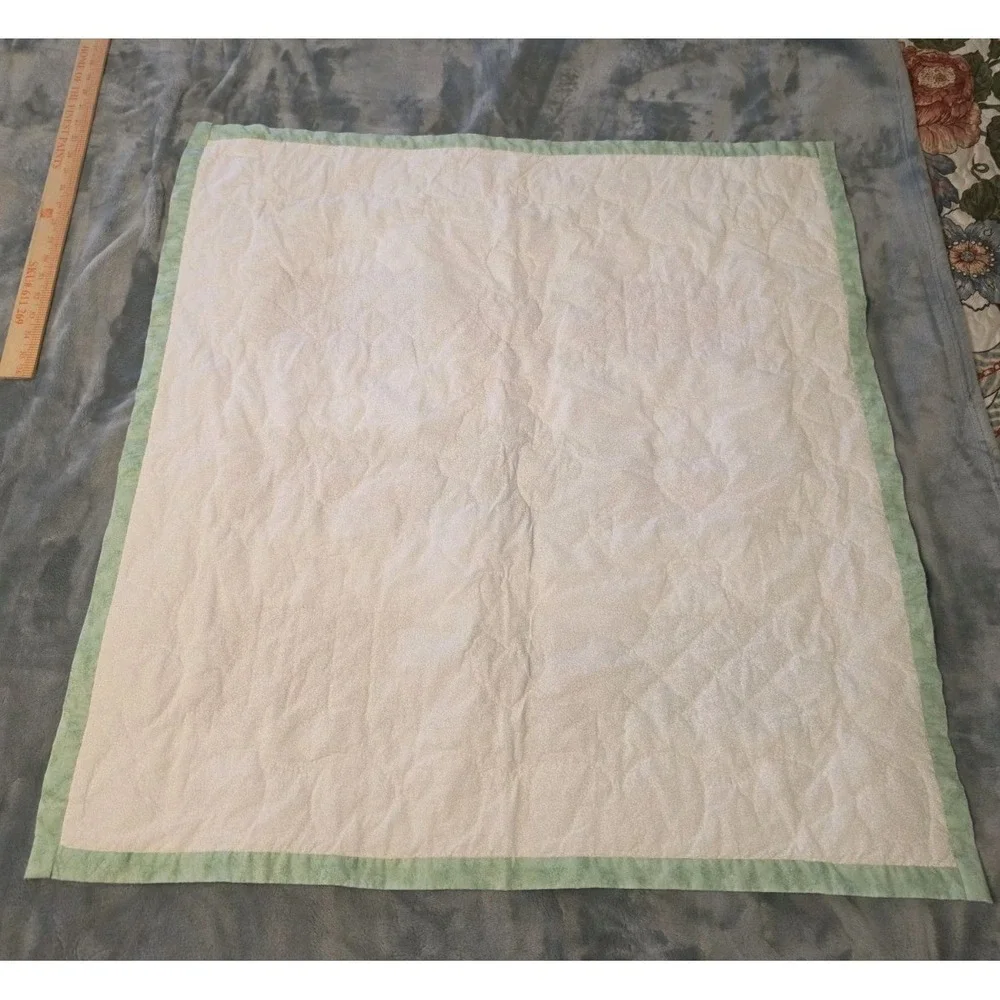 Handmade Teddy Bear Crib Quilt Nursery Baby Blanket Applique Patchwork 32x32